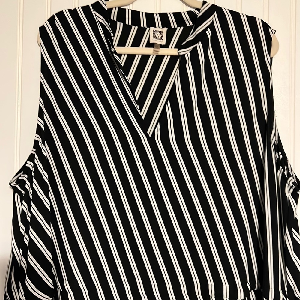 Anne Klein Black and white striped Dress Size 3X